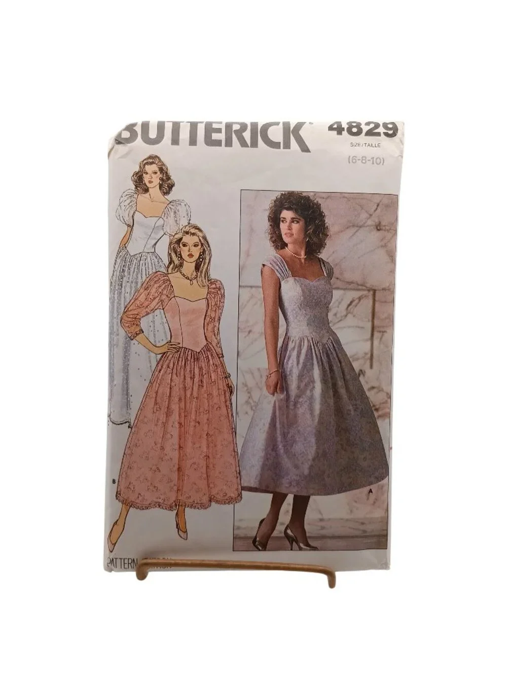 Butterick 4829 Vintage Sewing Pattern For Misses Petite Dresses Sizes 6-8-10 Eve